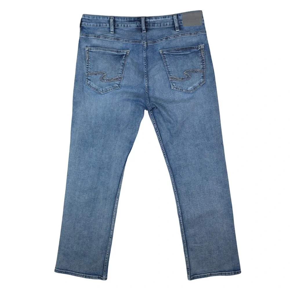 Silver Jeans Mens 36x30‎ Blue Grayson Easy Fit Straight Leg Stretch Denim